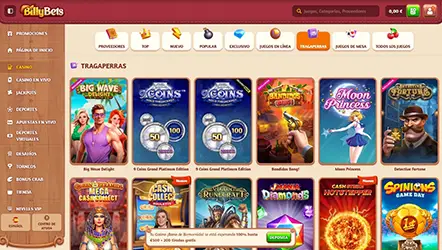 BillyBets casino España juegos