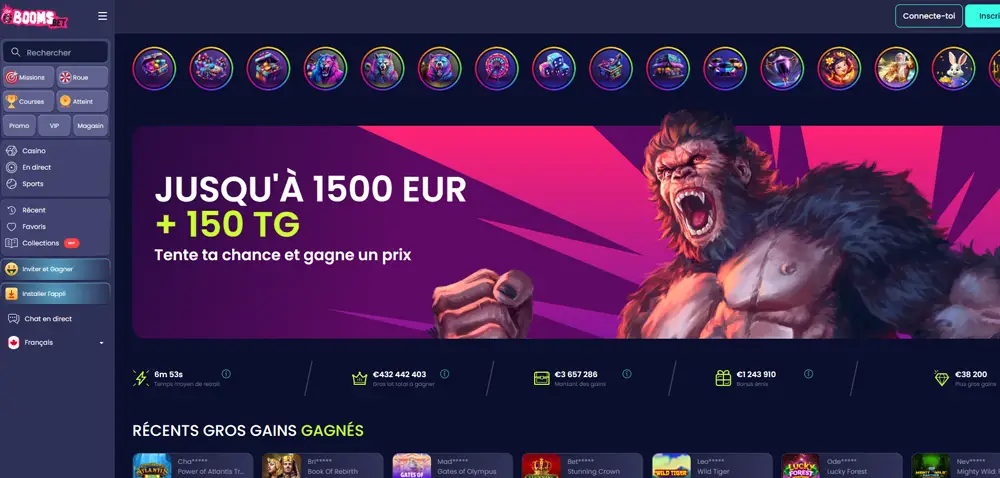 Accueil du casino Boomsbet