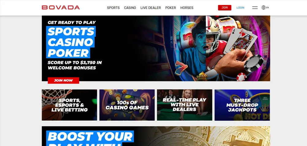 Bovada Casino Homepage