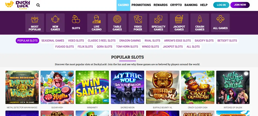 Ducky Luck Casino online slot games