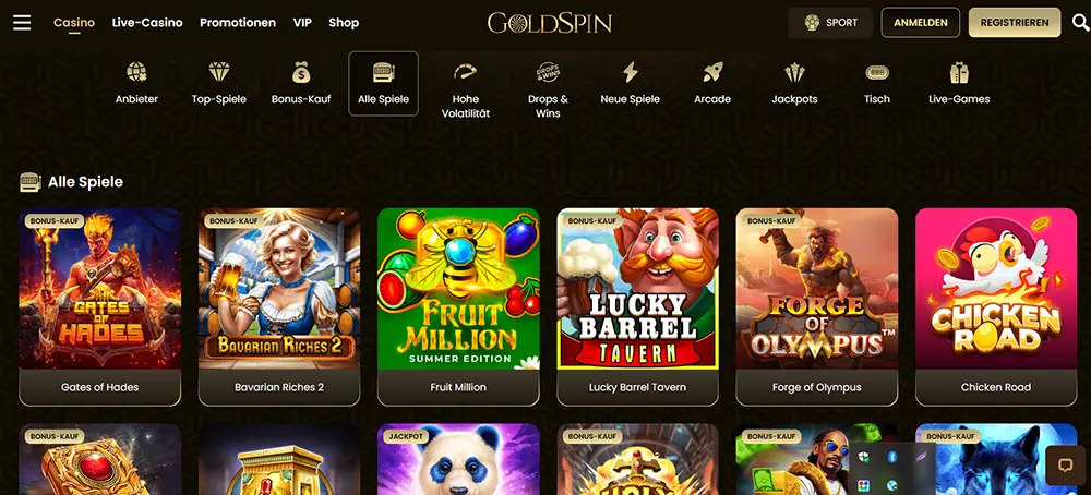 Goldspin Casini Spiele