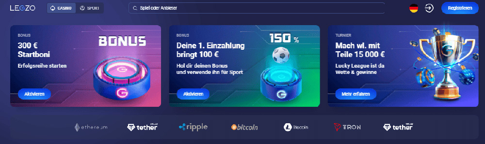 Legzo Casino Startseite