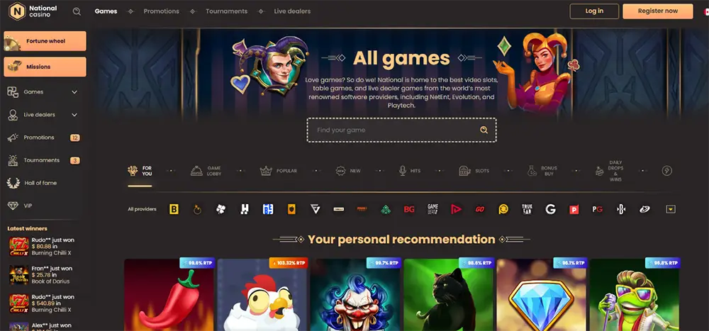 National Casino Canada Homepage