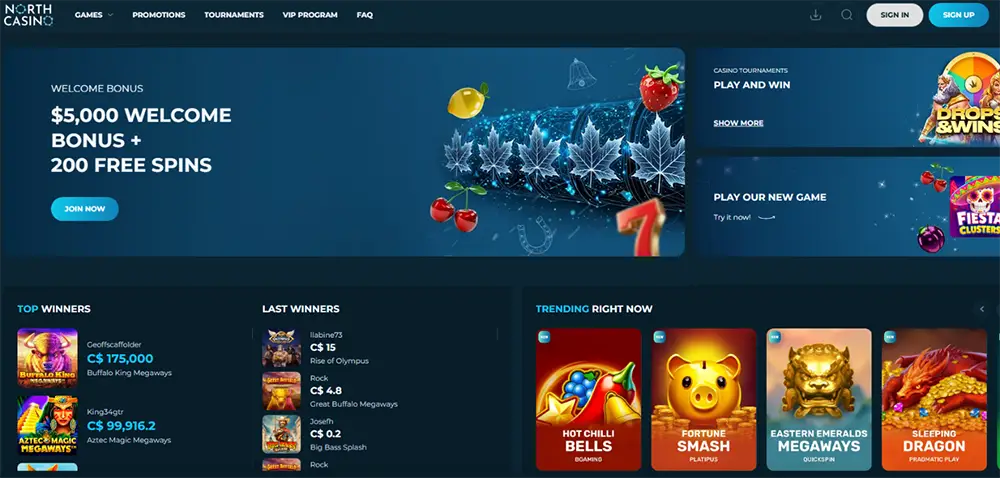 North Casino Canada Homepage