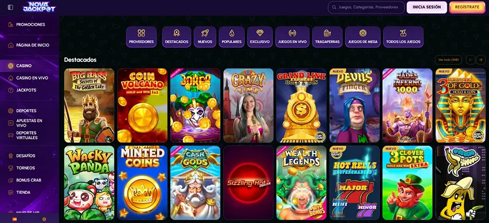 NovaJackpot casino juegos