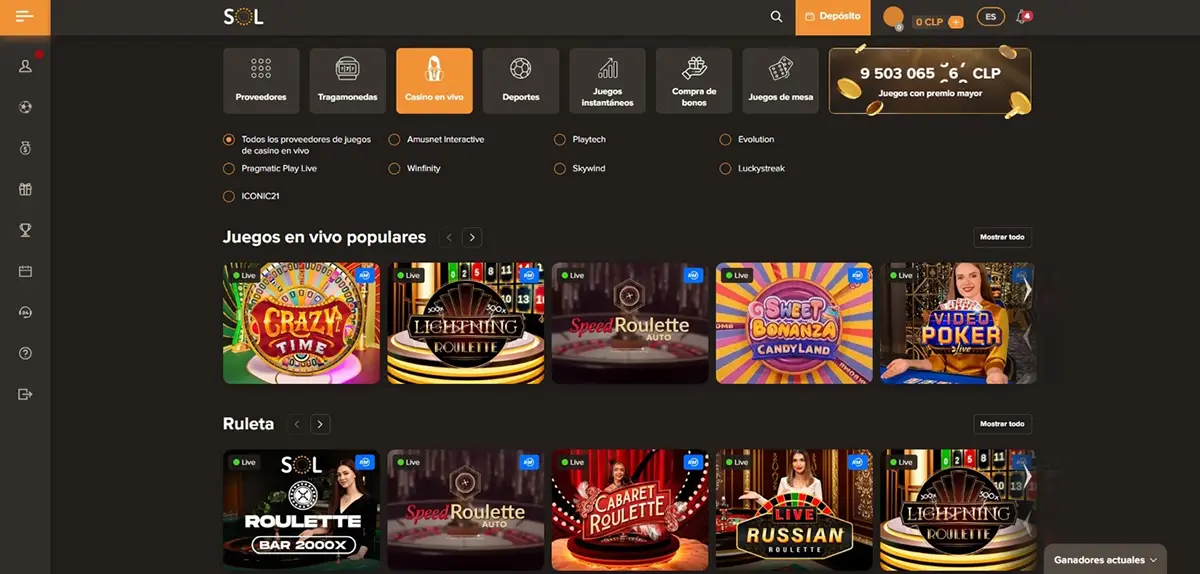 Sol casino en vivo